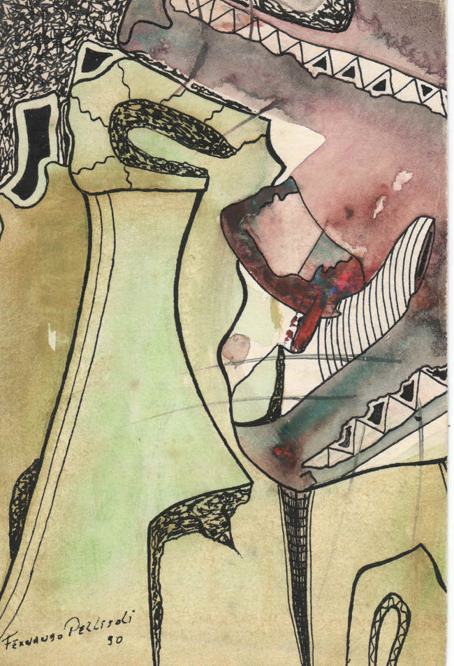 Imagem Livre-Expressionista,com formas indefinidas no deslizas das cobras...